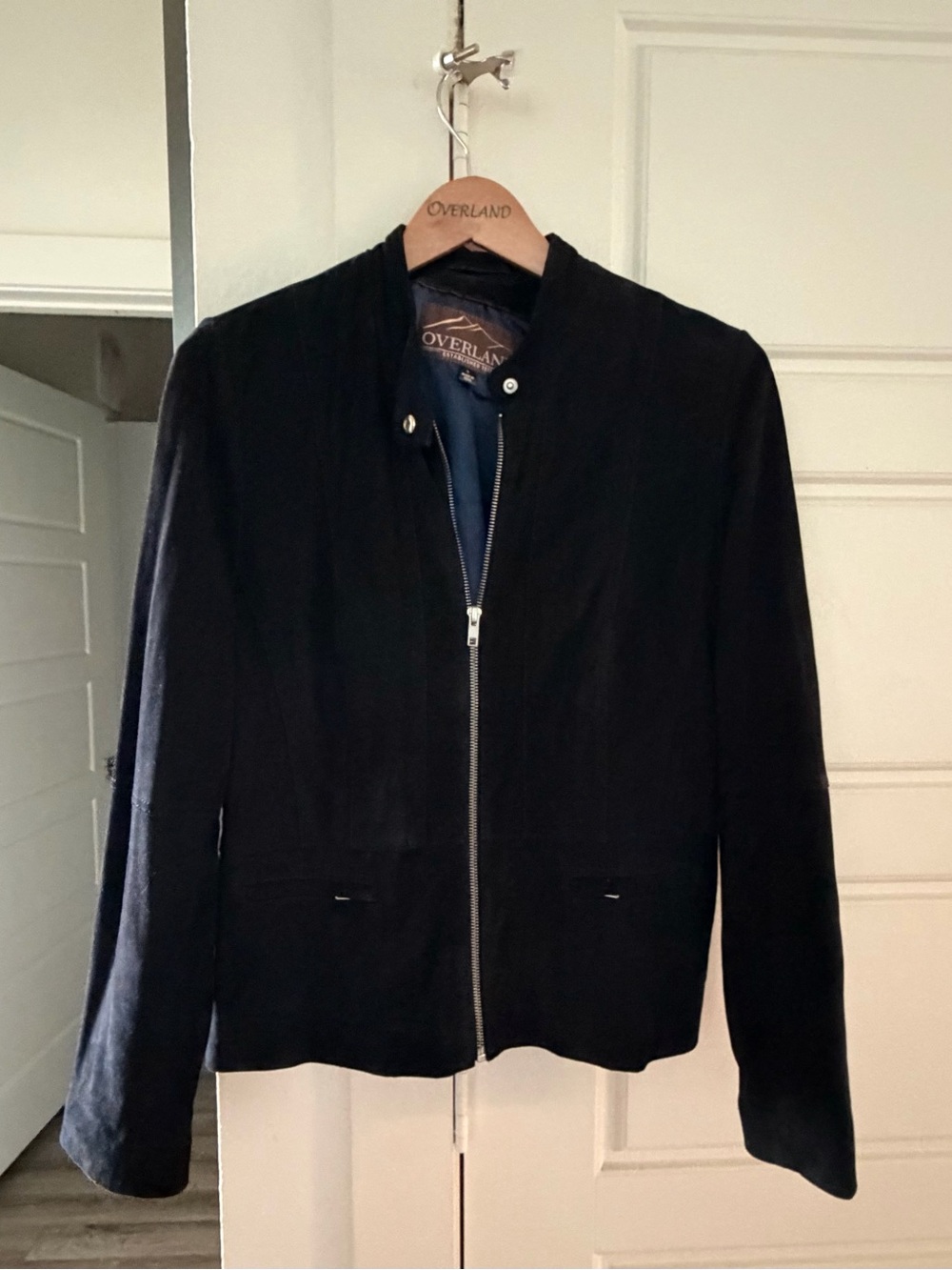 Overland Women's Black Suede Bomber Jacket
